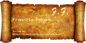 Franczia Ferenc névjegykártya