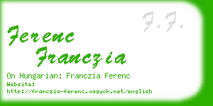 ferenc franczia business card